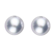Sterling Silver 6mm Grey Freshwater Pearl Stud Earrings