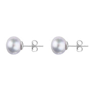 Sterling Silver 6mm Grey Freshwater Pearl Stud Earrings