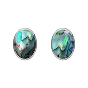 Sterling Silver Abalone 7 x 5mm Classic Small Oval Stud Earrings, E005
