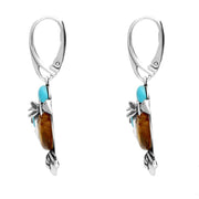 Sterling Silver Amber Turquoise Kingfisher Three Piece Set P3148 E2524 M354