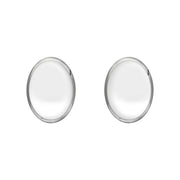 Sterling Silver Bauxite Classic Small Oval Stud Earrings, E005