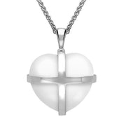 Sterling Silver Bauxite Medium Cross Heart Necklace, P1543.