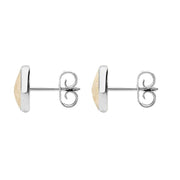 Sterling Silver Coquina 8mm Classic Large Round Stud Earrings, e004