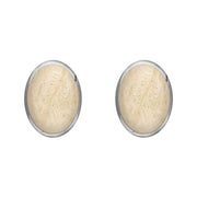 Sterling Silver Coquina 8 x 6mm Classic Medium Oval Stud Earrings, E006