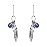 Sterling Silver Emma Stothard Silver Darling Lapis Lazuli Float Charm Hook Earrings, E2582.
