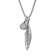 Sterling Silver Emma Stothard Silver Darling Rose Quartz Float Small Charm Necklace, P3593.