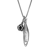 Sterling Silver Emma Stothard Silver Darling Whitby Jet Float Petite Charm Necklace, P3592.