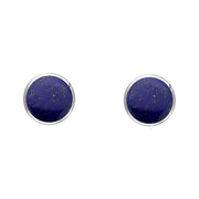 Sterling Silver Lapis Lazuli 4mm Classic Small Round Stud Earrings, E001