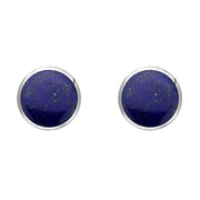 Sterling Silver Lapis Lazuli 6mm Classic Medium Round Stud Earrings, E003
