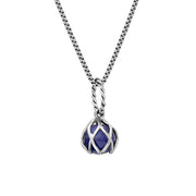 Sterling Silver Lapis Lazuli Emma Stothard Silver Darling 6mm Float Charm Necklace, P3584.