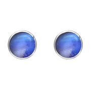 Sterling Silver Moonstone 8mm Classic Large Round Stud Earrings, e004
