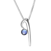 Sterling Silver Moonstone Love Letters Initial I Necklace, P3456C.