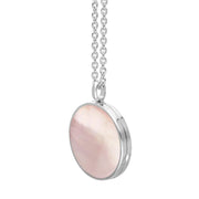 Sterling Silver Pink Mother of Pearl Large Round Locket, P3551C_2