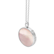 Sterling Silver Pink Mother of Pearl Medium Round Locket, P3550C_2