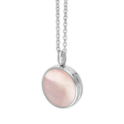 Sterling Silver Pink Mother of Pearl Small Round Locket, P3549C.Sterling Silver Pink Mother of Pearl Small Round Locket, P3549C_2