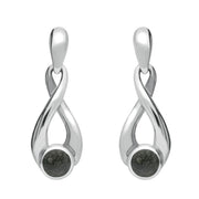 Sterling Silver Preseli Bluestone Eternity Loop Drop Earrings, E074