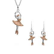 Sterling Silver Rose Gold Ballerina Two Piece Set, S106.