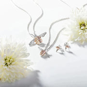 Sterling Silver Rose Gold Plated Small Bee Three Piece Set, S215.