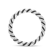 Sterling Silver Stepping Stones Twisted Rope Stacking Ring, R617_3