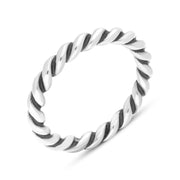 Sterling Silver Stepping Stones Twisted Rope Stacking Ring, R617.