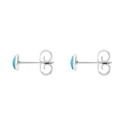 Sterling Silver Turquoise 4mm Classic Small Round Stud Earrings, E001