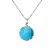 Sterling Silver Turquoise Zodiac Virgo Round Necklace, P3604_2