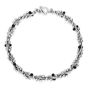 Sterling Silver Whitby Jet Berry Necklace, N897_18.