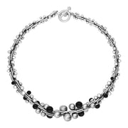 Sterling Silver Whitby Jet Berry Necklace, N898_18.