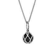 Sterling Silver Whitby Jet Emma Stothard Silver Darling 8mm Float Charm Necklace, P3585.