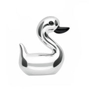 Sterling Silver Whitby Jet Luckiest Duck Small Ornament, G961.
