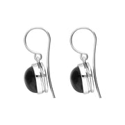 Sterling Silver Whitby Jet Monika Curved Triangle Drop Earrings. E1175._2