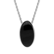 Sterling Silver Whitby Jet Monika Small Oval Necklace, P1657