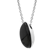 Sterling Silver Whitby Jet Monika Small Oval Necklace, P1657_2