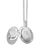 Sterling Silver Whitby Jet Small Round Locket, P3549C_3
