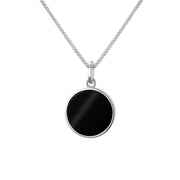 Sterling Silver Whitby Jet Zodiac Taurus Round Necklace, P3601_2