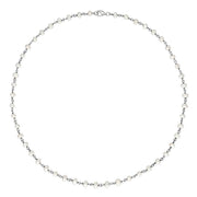 Sterling Silver White Pearl Bead Chain Link Necklace, N952_16W.
