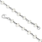 Sterling Silver White Pearl Bead Chain Link Necklace, N952_16W_2