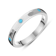 Sterling Silver Turquoise King's Coronation Hallmark 3mm Ring R1193_3_CFH