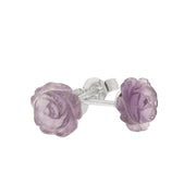 Sterling Silver Amethyst Tuberose Rose Stud Earrings, E2151.