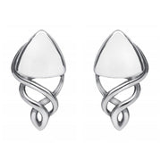 Sterling Silver Bauxite Curve Triangle Celtic Stud Earrings E986