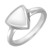 Sterling Silver Bauxite Curved Triangle Ring, R407