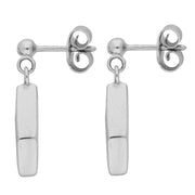 Sterling Silver Bauxite Diamond Shape Drop Earrings E229