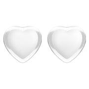 Sterling Silver Bauxite Large Heart Stud Earrings, E433