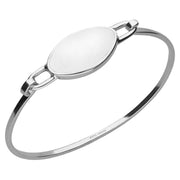 Sterling Silver Bauxite Light Contemporary Oval Bangle B018