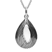 Sterling Silver Bauxite Marquise Wave Wood Effect Necklace P2099