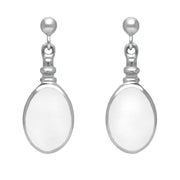 Sterling Silver Bauxite Oval Bottle Top Drop Earrings E056