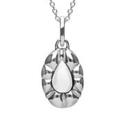 Sterling Silver Bauxite Pear Rope Edge Necklace P2100