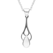 Sterling Silver Bauxite Pear Shaped Spoon Drop Necklace P162