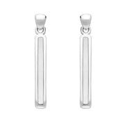 Sterling Silver Bauxite Short Slim Drop Earrings E1071
