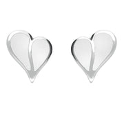 Sterling Silver Bauxite Split Heart Stud Earrings E364